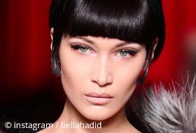 Instagramfoto von Topmodel Bella Hadid - Gesicht in Nahansicht