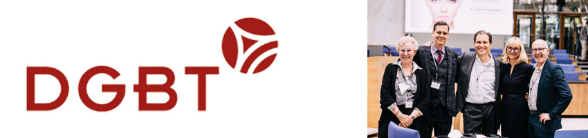 Logo und Vorstand der DGBT (Deutsche Gesellschaft für Botulinum- und Fillertherapie e. V.)