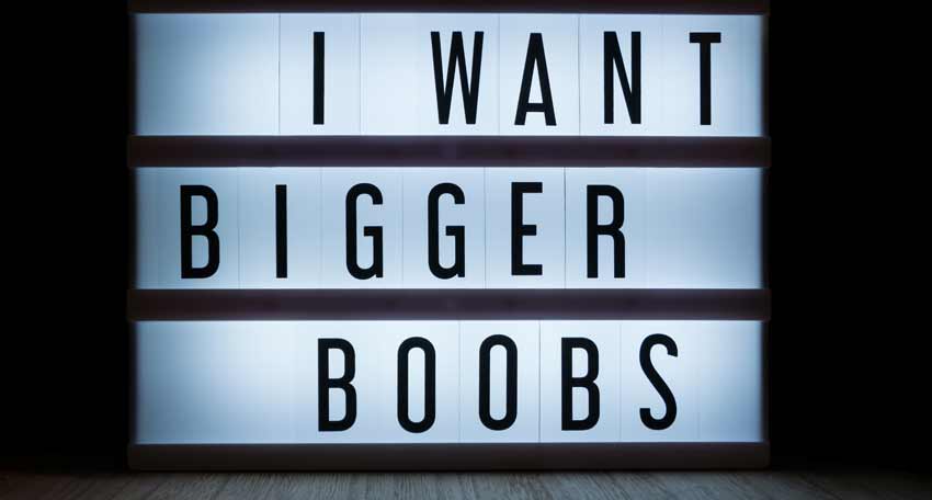 Leuchtbox I want bigger boobs