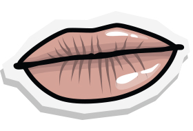 Grafik einer Lippe mit Lippenfältchen im Comic-Stil