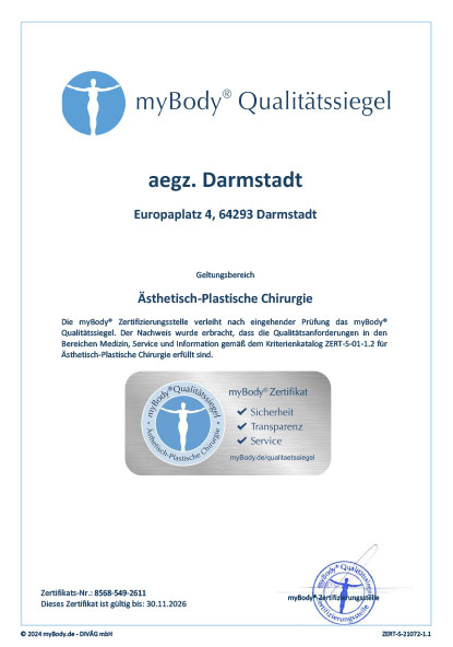 Zertifikatsurkunde aegz. Darmstadt 2024