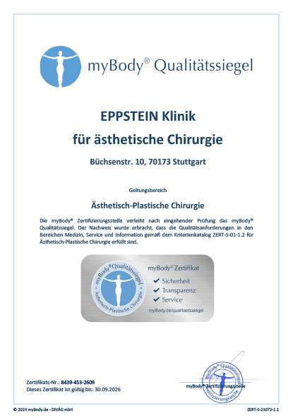 Zertifikatsurkunde EPPSTEIN Klinik 2024