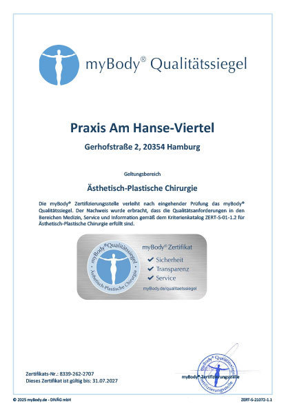 Zertifikatsurkunde Praxis Am Hanse-Viertel 2025