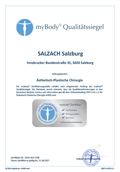 Zertifikatsurkunde SALZACH Salzburg 2025