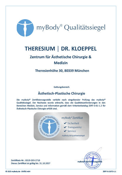 Zertifikatsurkunde THERESIUM │ DR. KLOEPPEL  2025