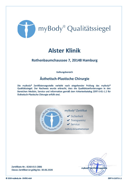 Zertifikatsurkunde Alster Klinik 2026