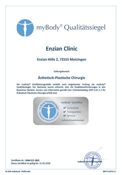 Zertifikatsurkunde Enzian Clinic 2026