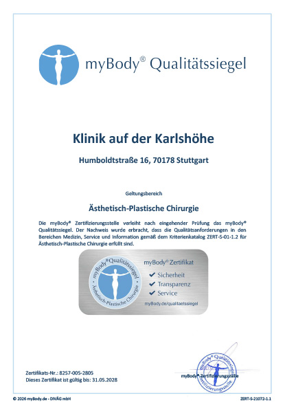 Zertifikatsurkunde Klinik auf der Karlshöhe 2026